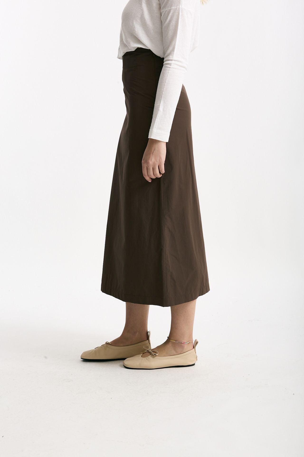 Gonna midi in cotone marrone women Incotex - 2