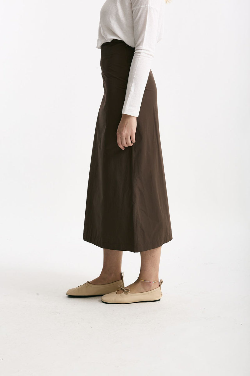 Gonna midi in cotone marrone women Incotex - 2