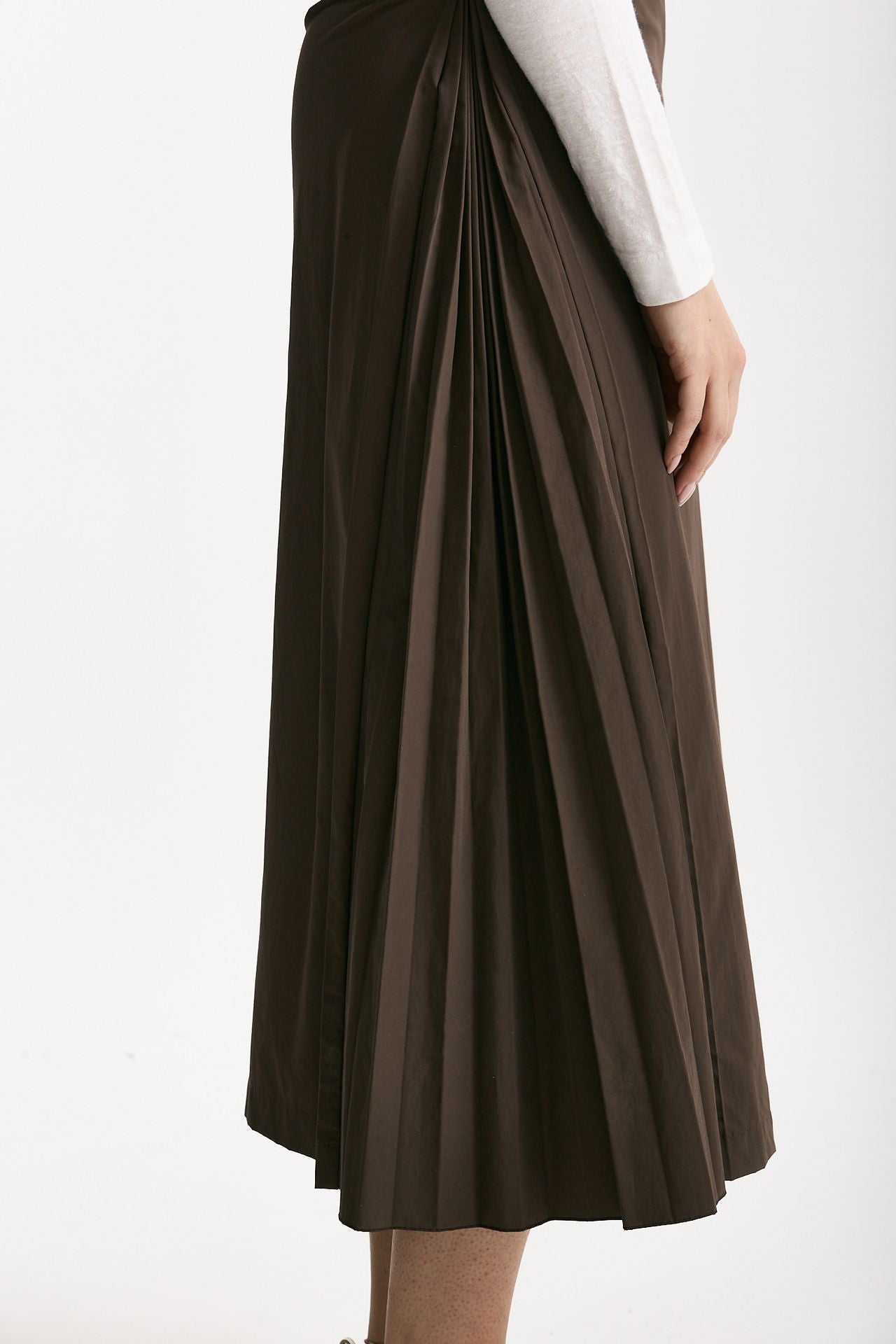 Gonna midi in cotone marrone women Incotex - 5