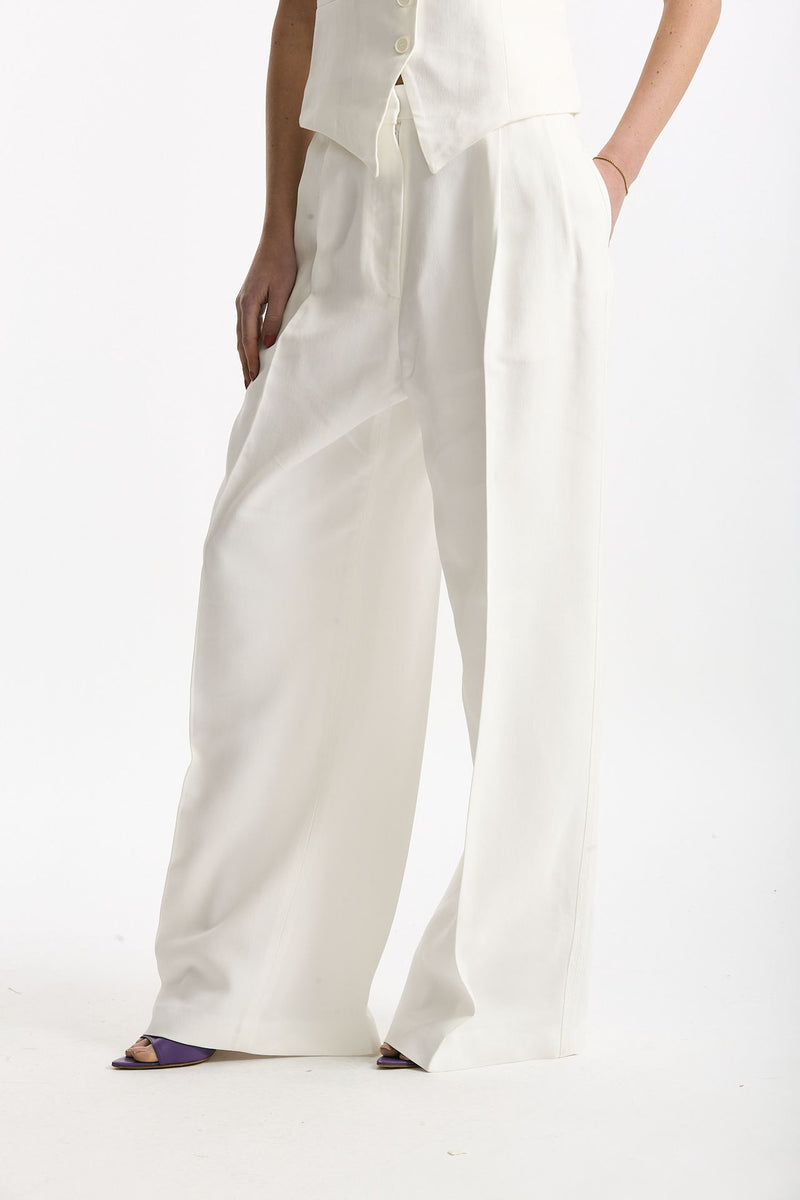Pantalone vita alta in viscosa bianco women Iro - 2