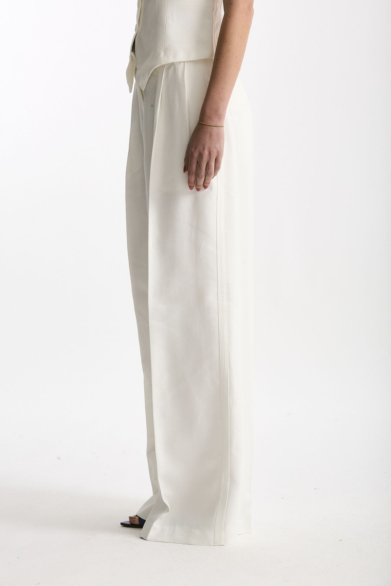 Pantalone vita alta in viscosa bianco women Iro - 3