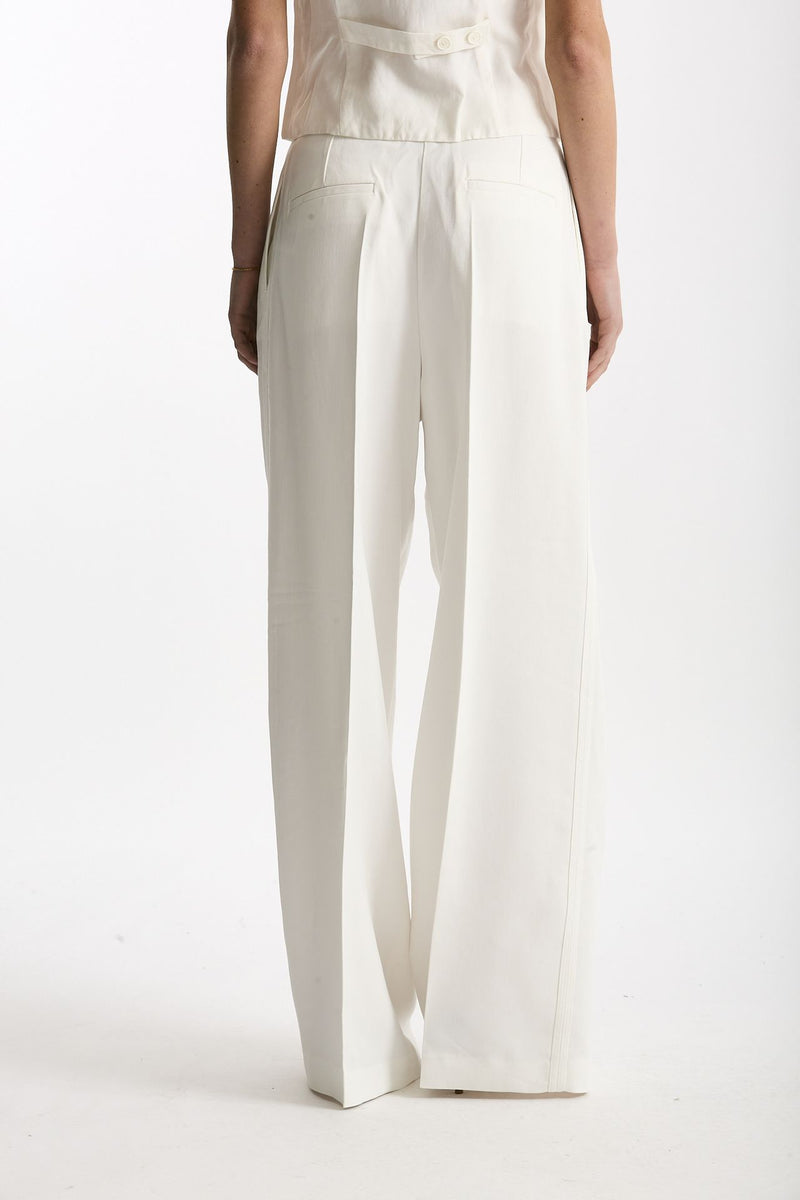 Pantalone vita alta in viscosa bianco women Iro - 4
