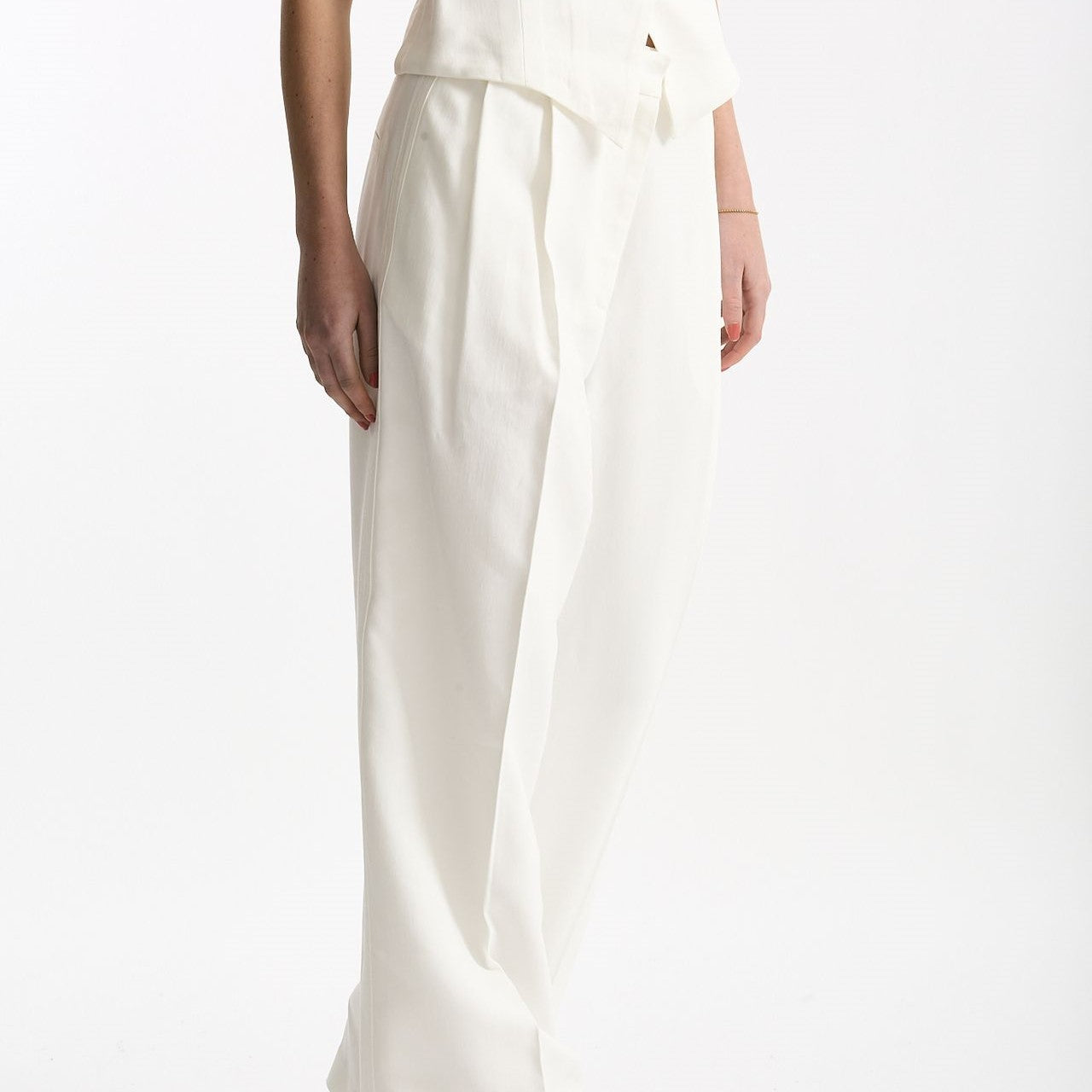 Pantalone vita alta in viscosa bianco women Iro - 7