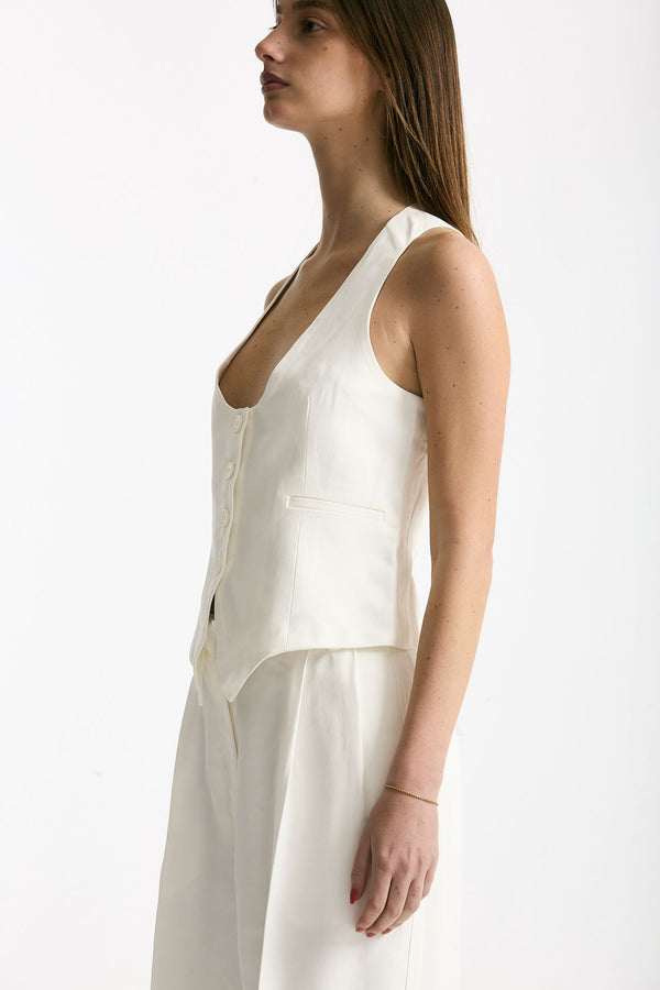 Gilet scollato in viscosa bianco women Iro