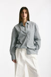 Camicia over rigata rigata grigia e bianca women Iro - 1