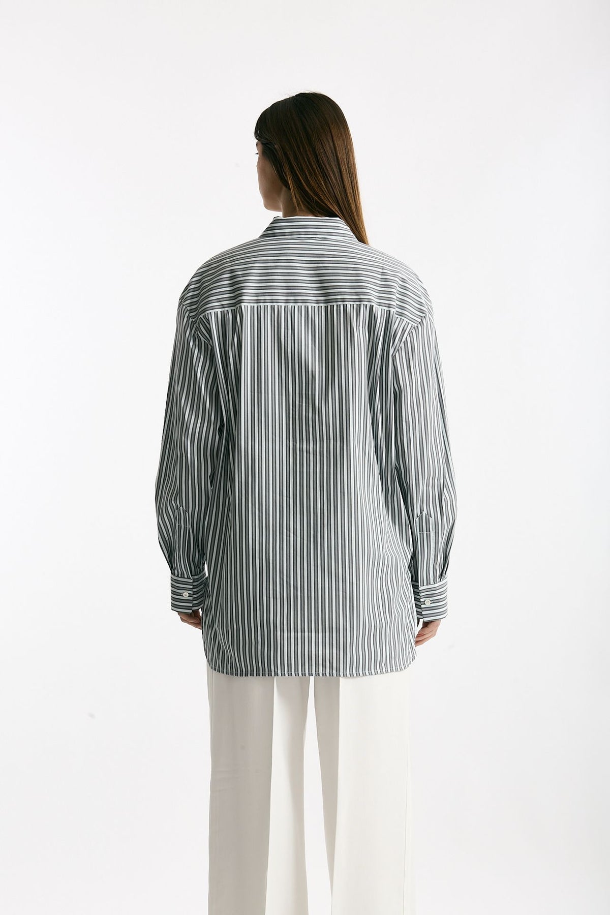 Camicia over rigata rigata grigia e bianca women Iro - 3