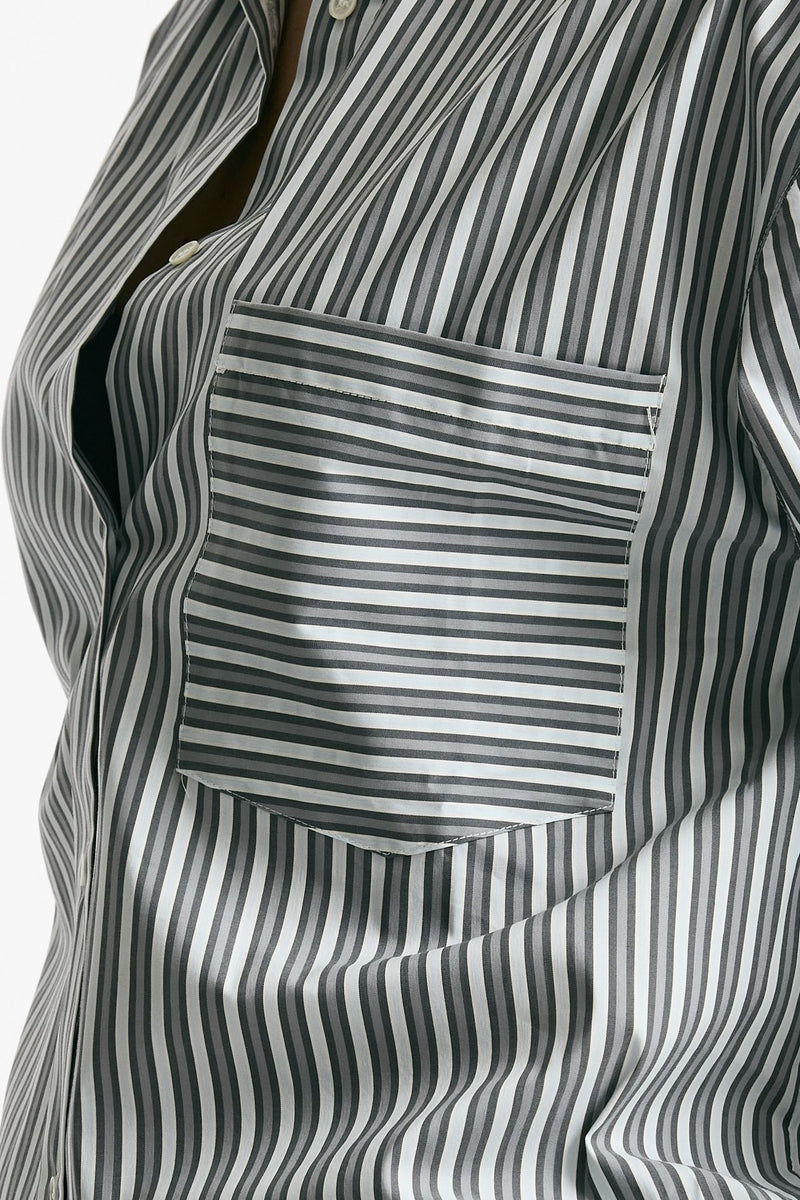 Camicia over rigata rigata grigia e bianca women Iro - 5