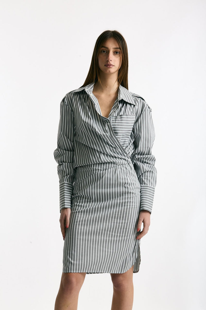 Abito rigato rigato grigio e bianco women Iro - 1