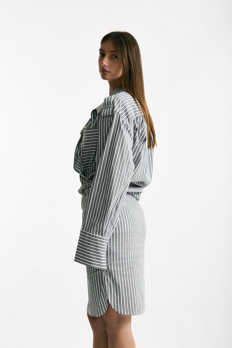 Abito rigato rigato grigio e bianco women Iro - 2