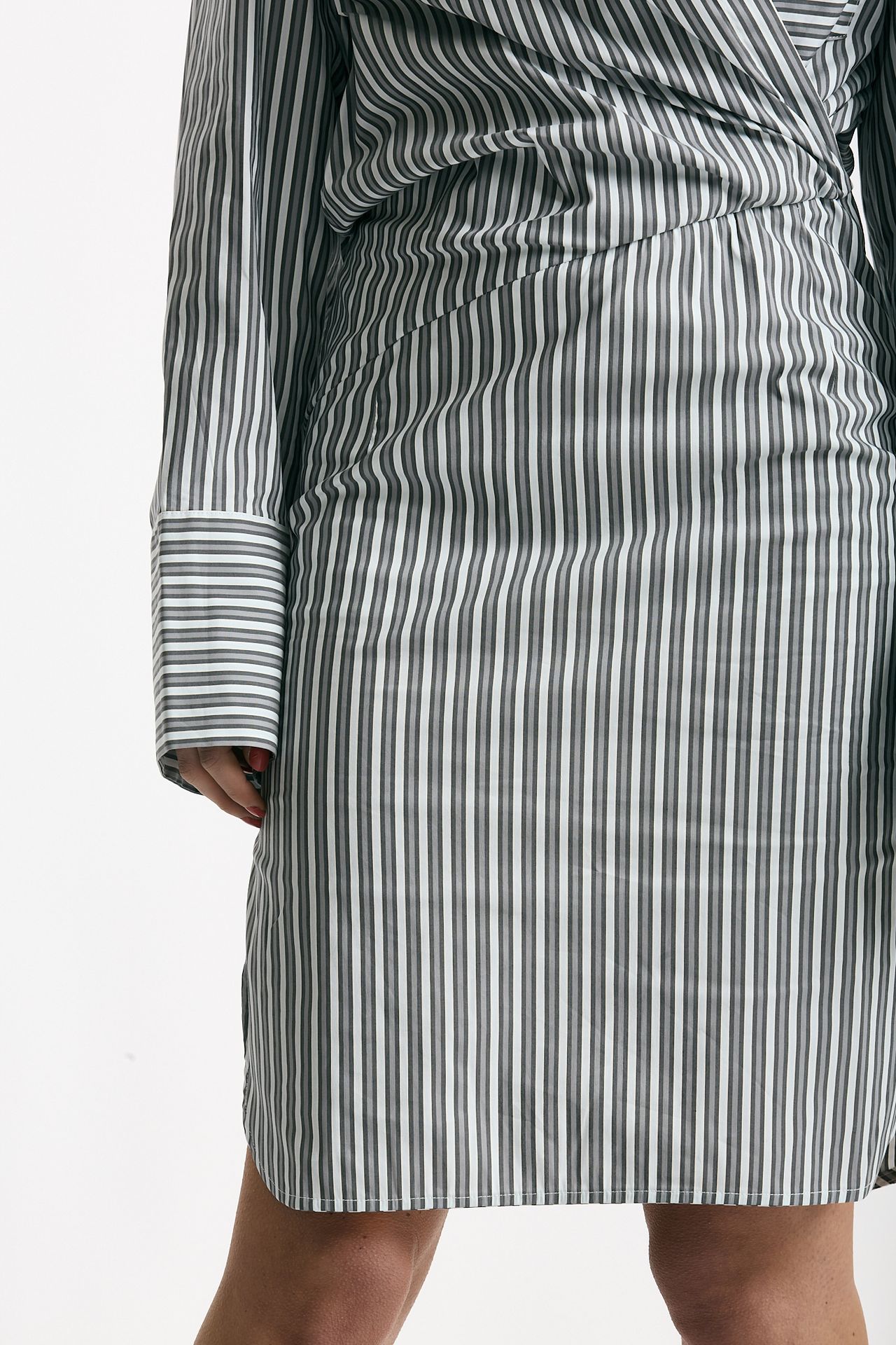 Abito rigato rigato grigio e bianco women Iro - 5
