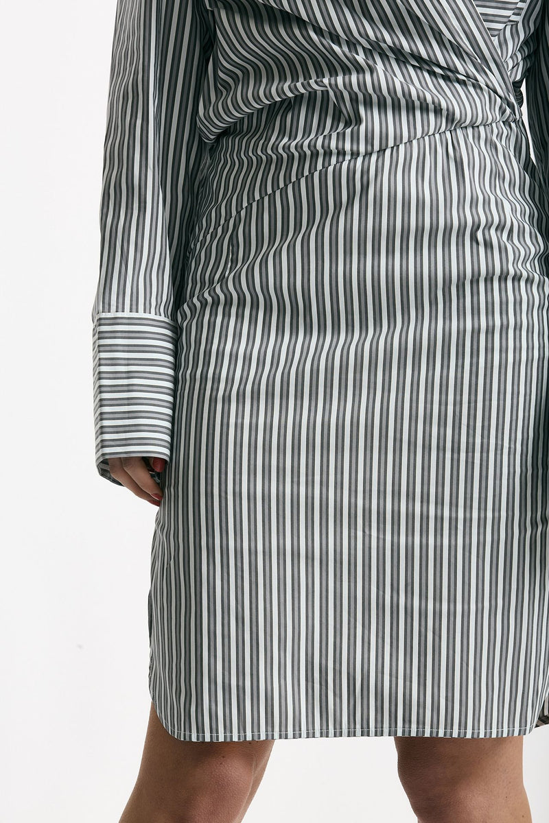 Abito rigato rigato grigio e bianco women Iro - 5