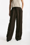 Pantalone vita alta in viscosa marrone women Iro - 1