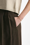 Pantalone vita alta in viscosa marrone women Iro - 5