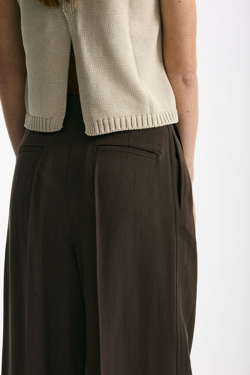 Pantalone vita alta in viscosa marrone women Iro - 6
