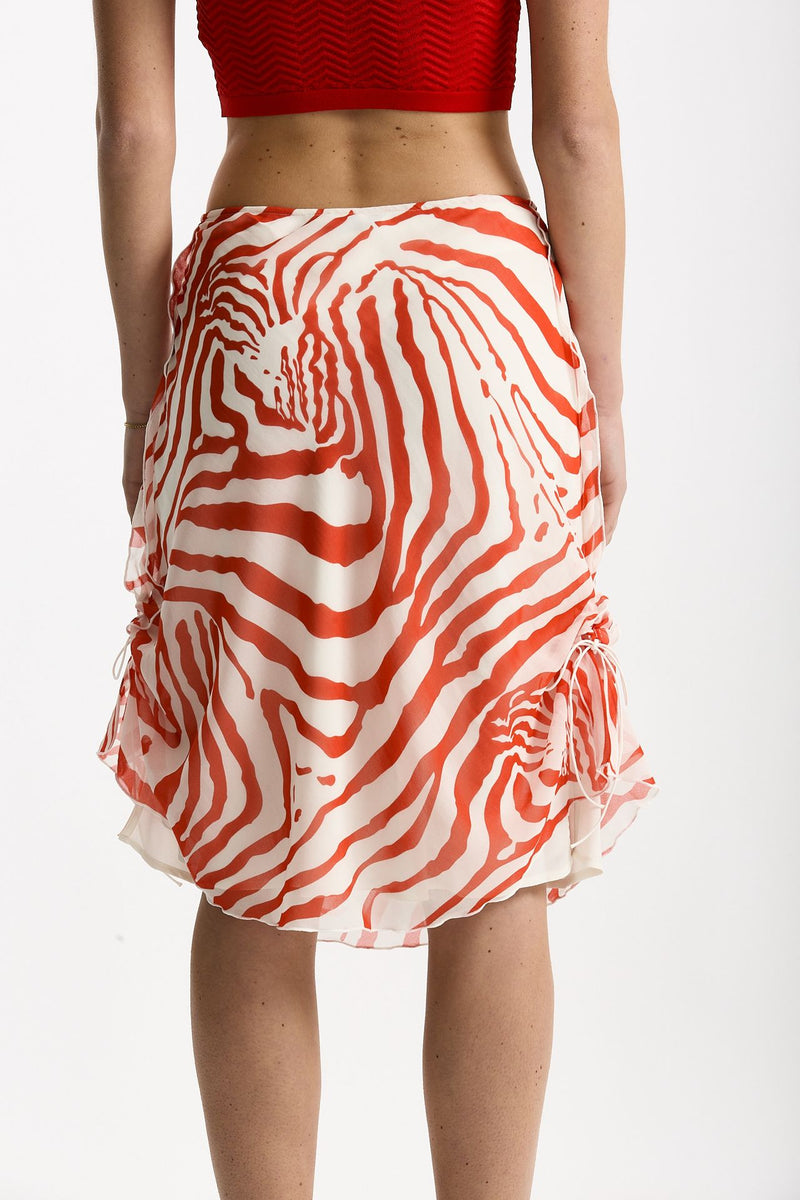 Gonna vita regolare in fantasia bianco e rosso women Iro - 5
