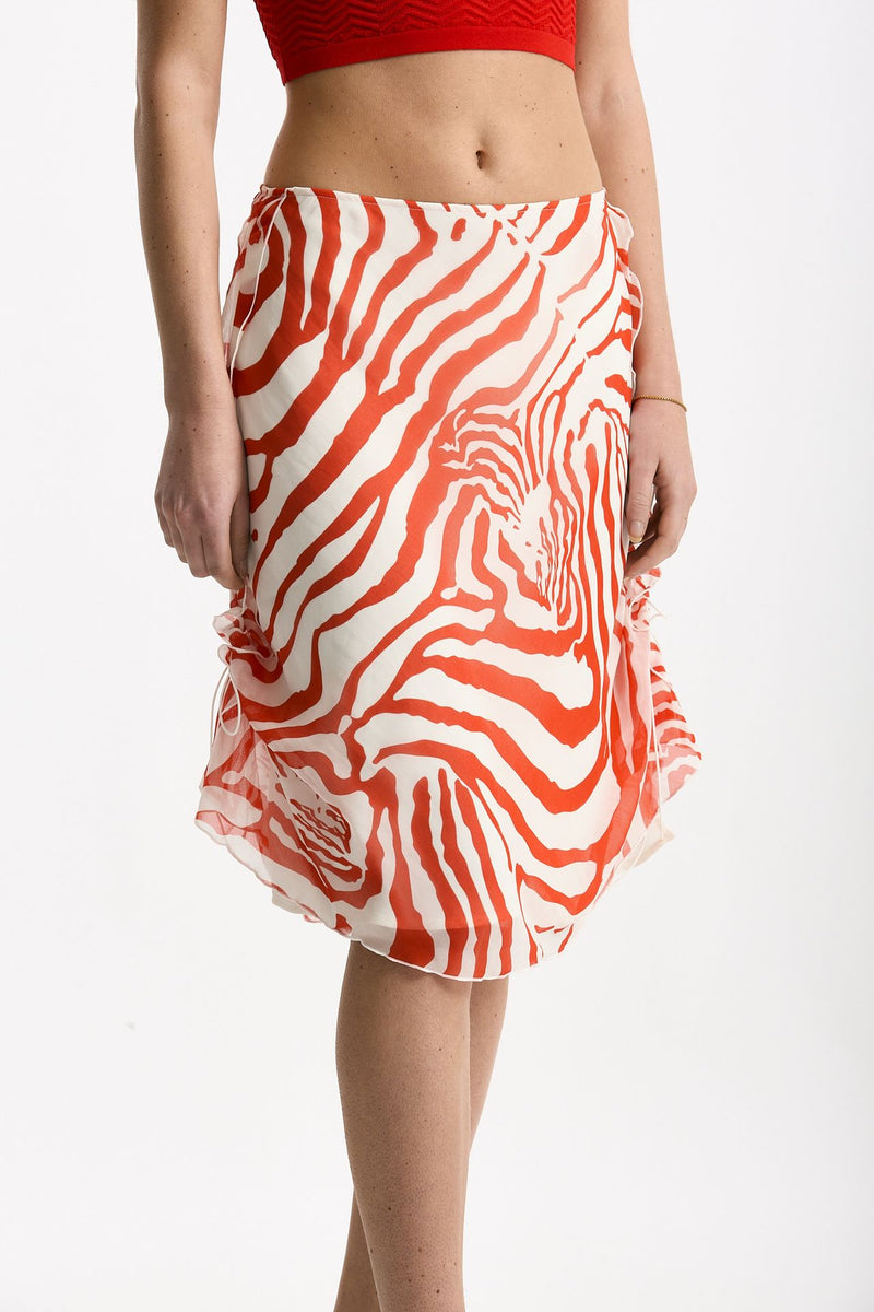 Gonna vita regolare in fantasia bianco e rosso women Iro - 1