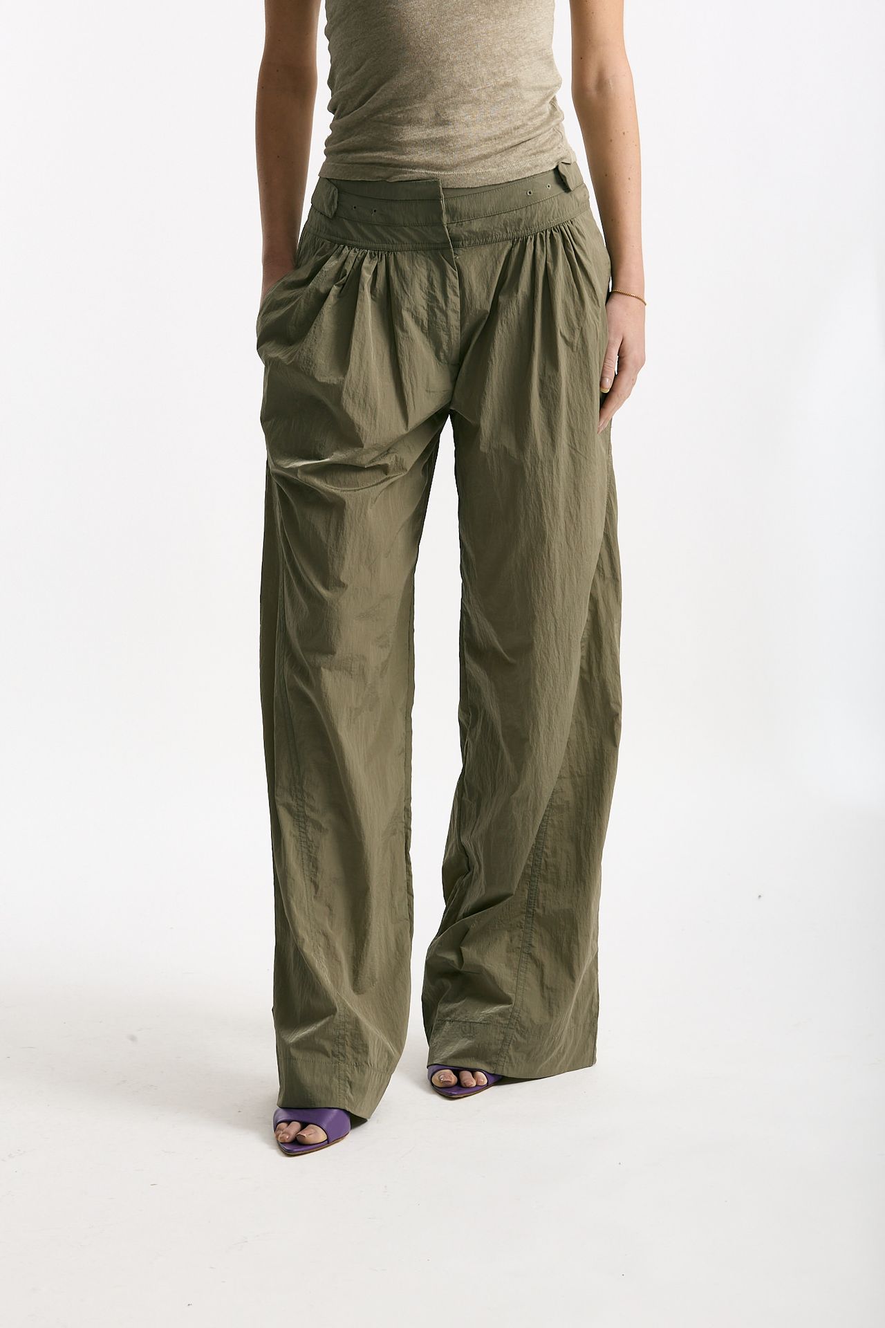 Pantalone vita regolare in tessuto tecnico verde women Iro - 1