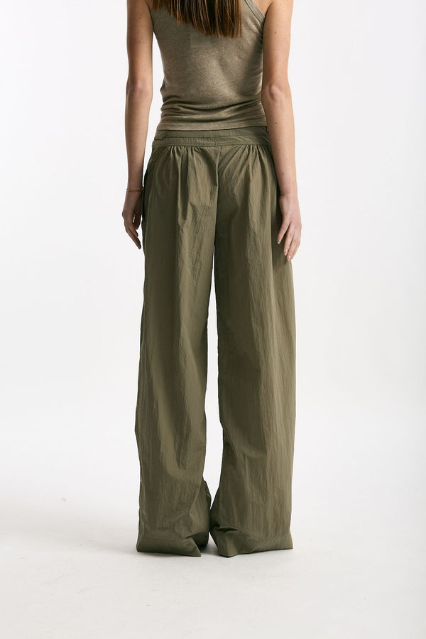 Pantalone vita regolare in tessuto tecnico verde women Iro