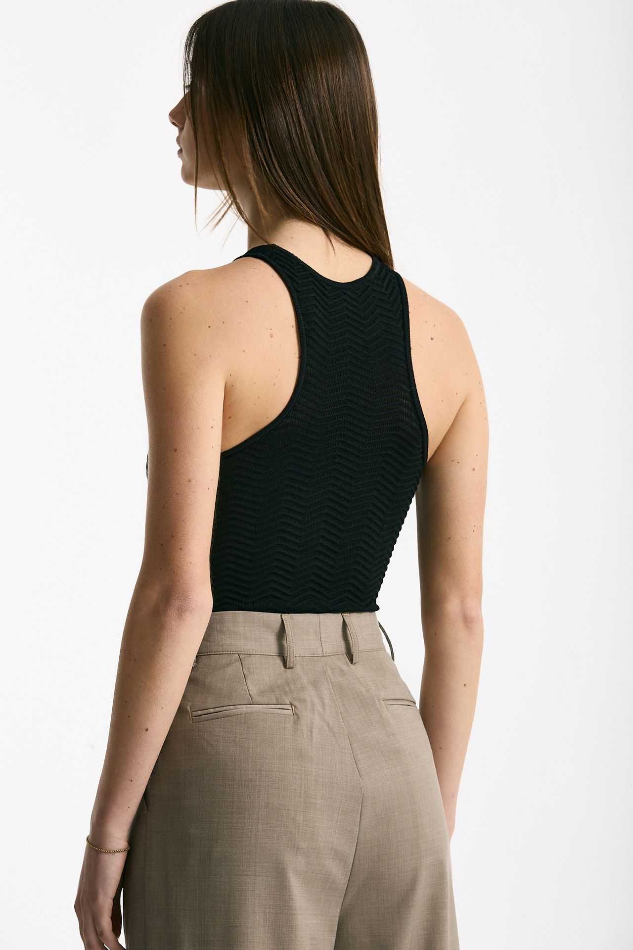 Body lavorato nero women Laneus - 3