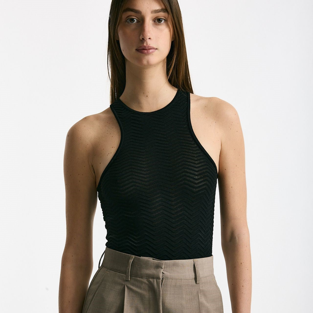 Body lavorato nero women Laneus - 6