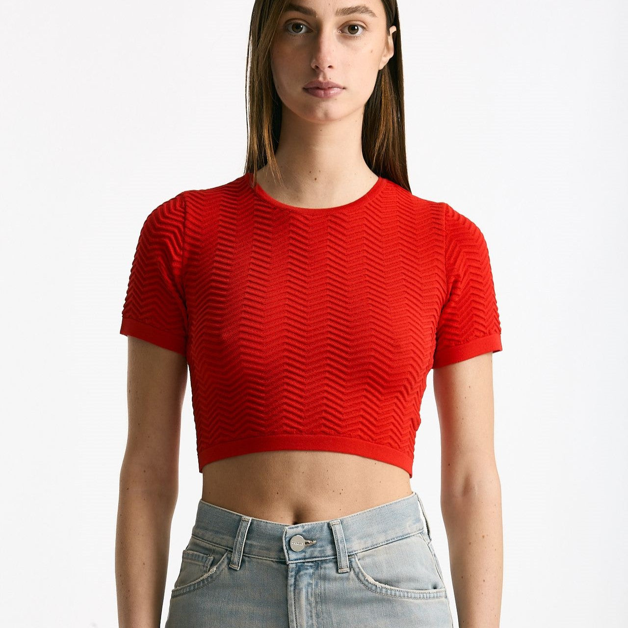 Crop top lavorato rosso women Laneus - 6