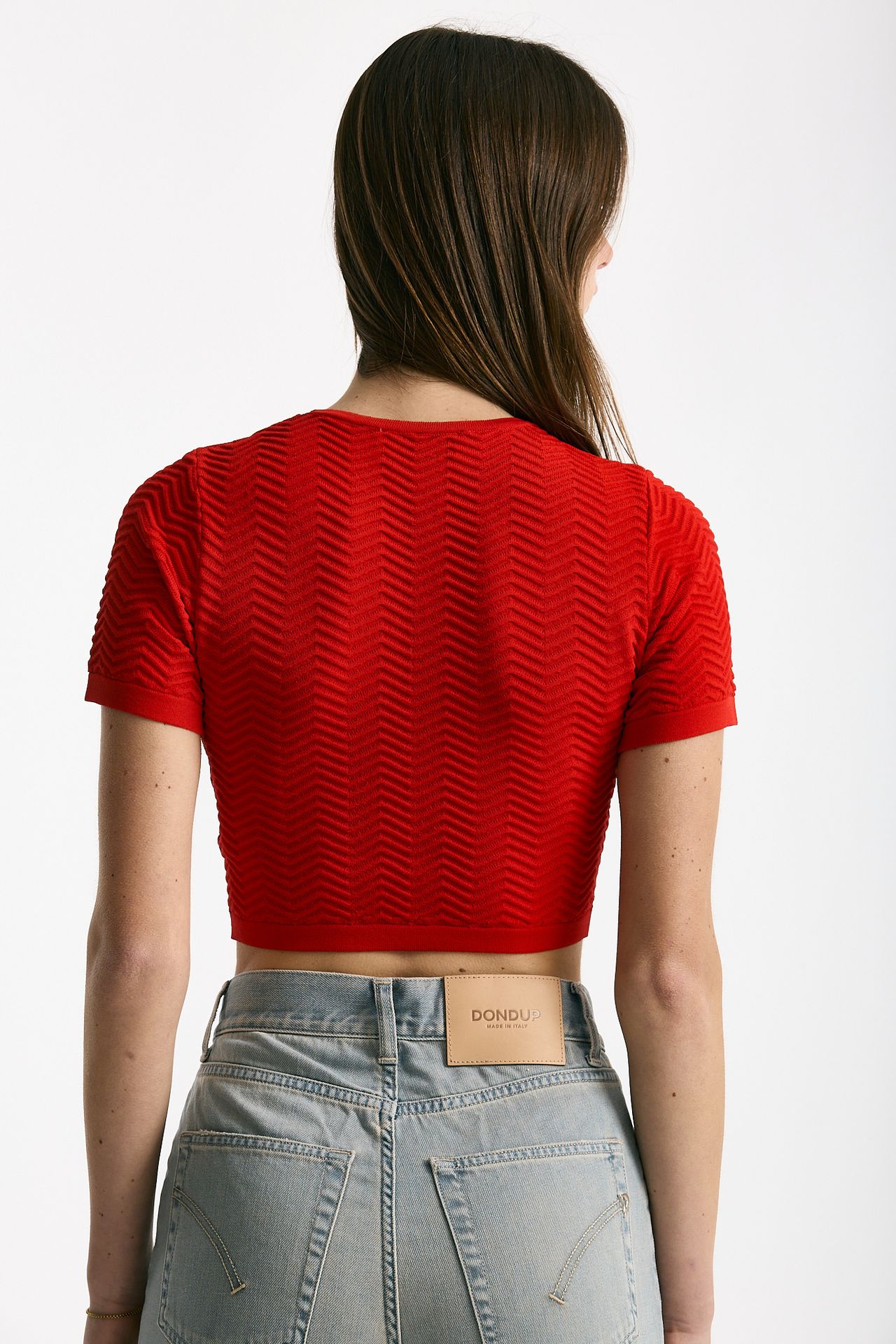 Crop top lavorato rosso women Laneus - 3