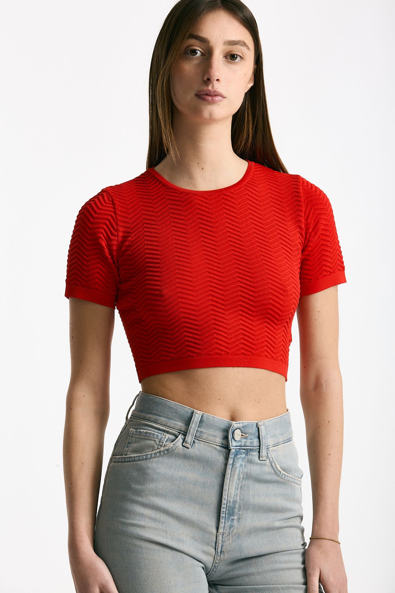 Crop top lavorato rosso women Laneus - 4