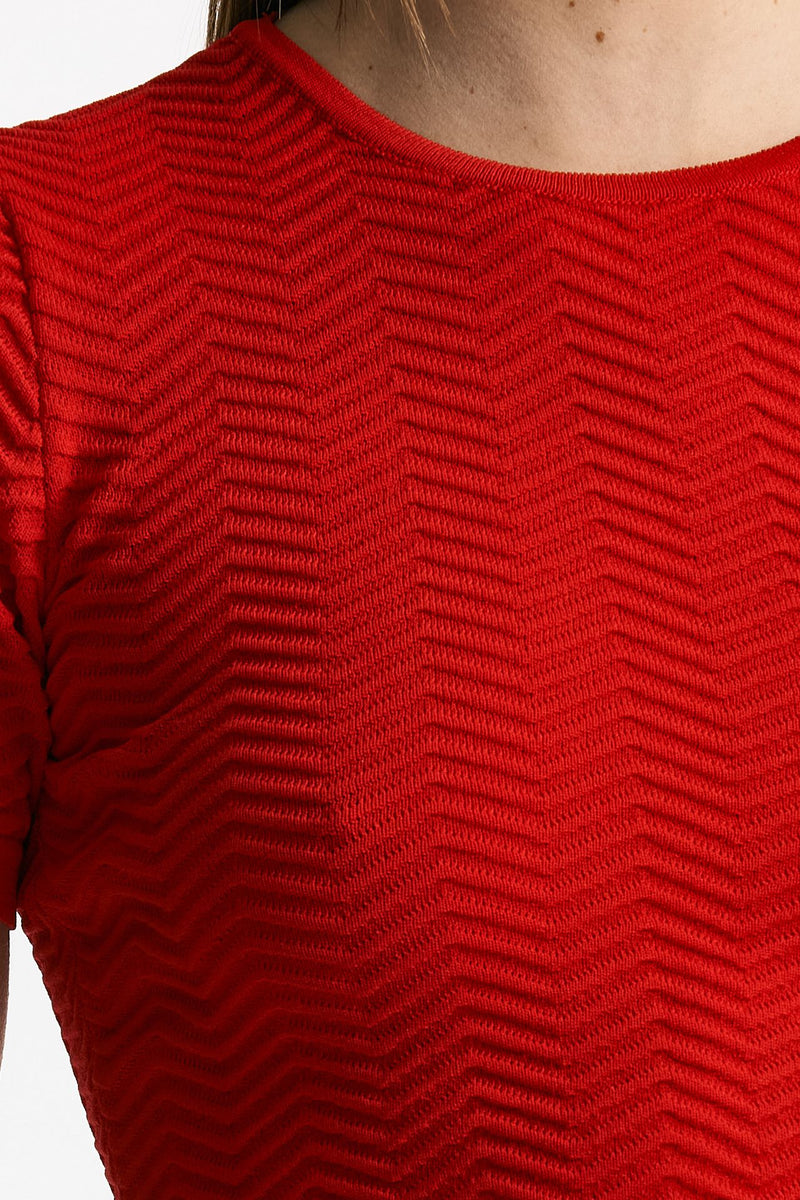 Crop top lavorato rosso women Laneus - 5
