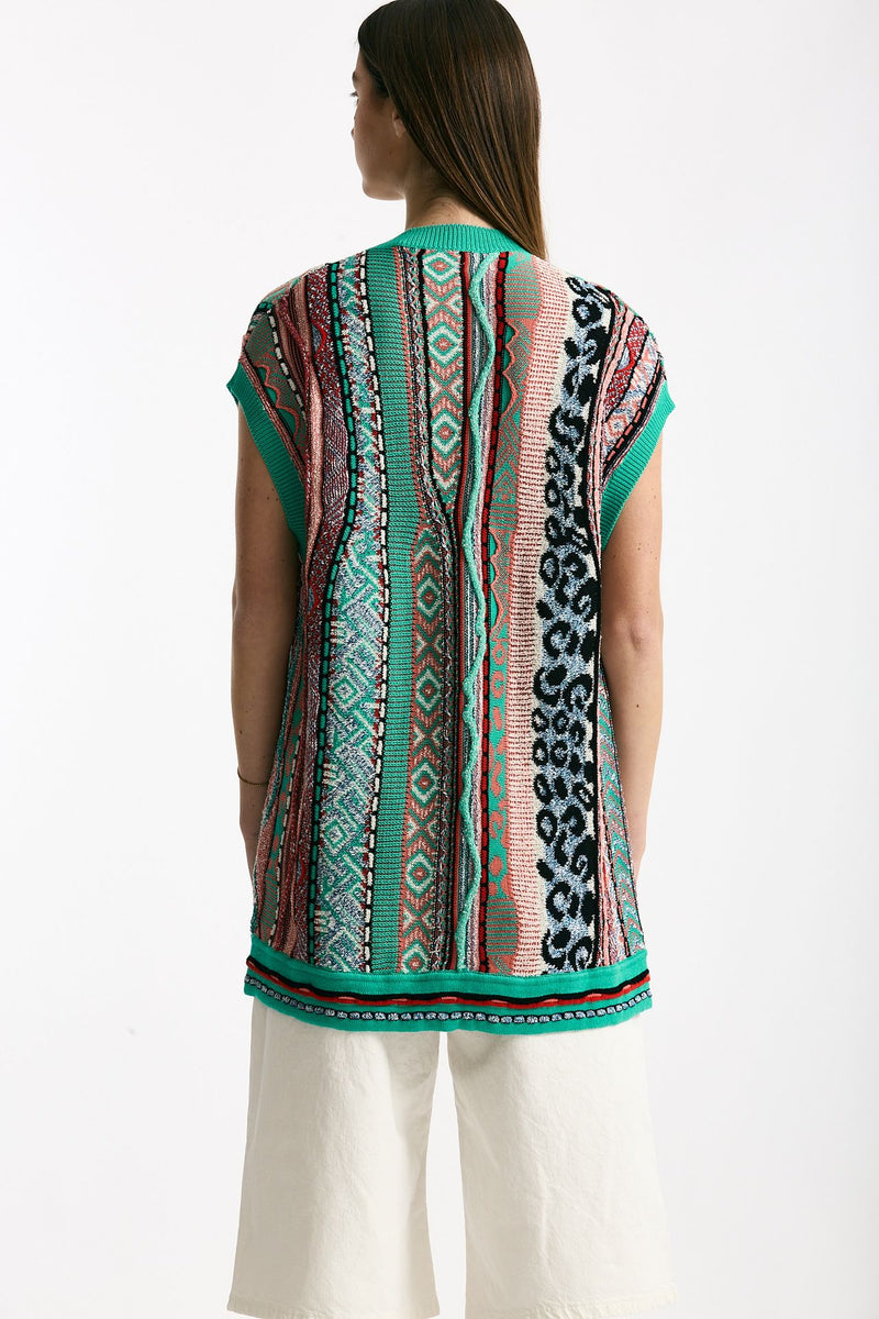 Cardigan jaquard Multicolor women Laneus - 4