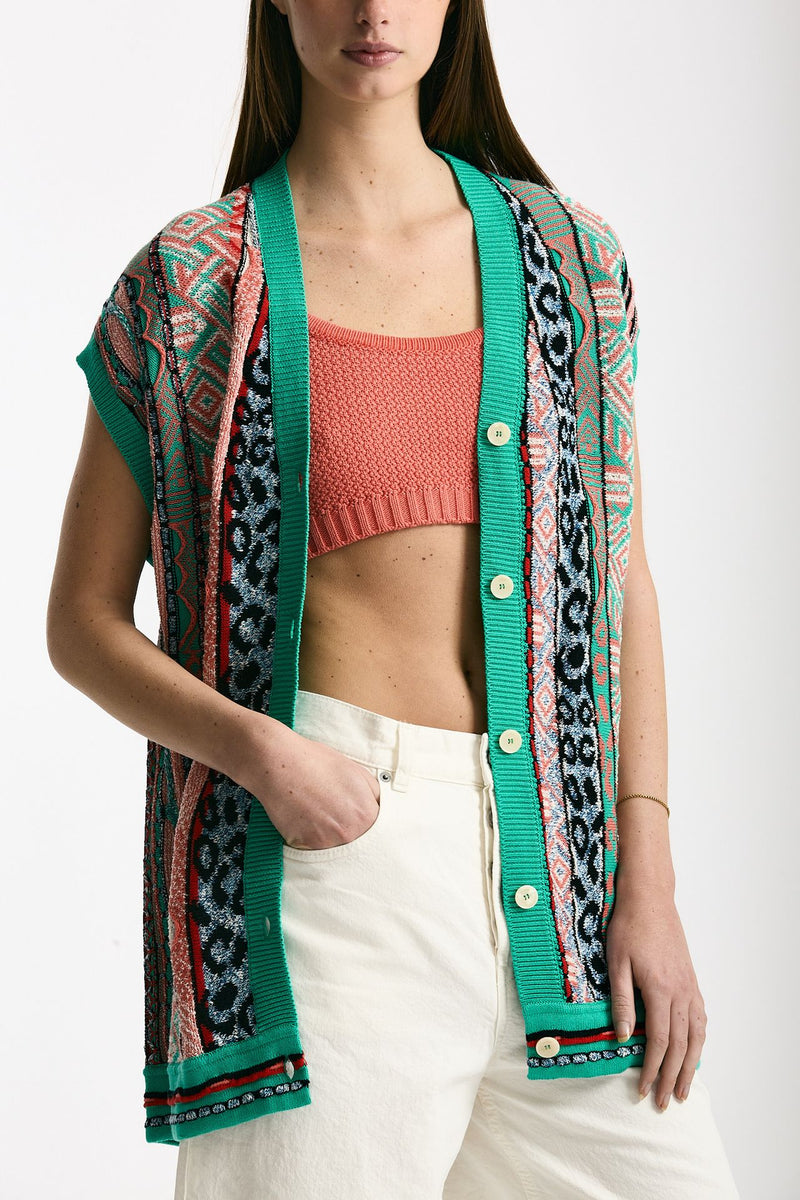 Cardigan jaquard Multicolor women Laneus - 1
