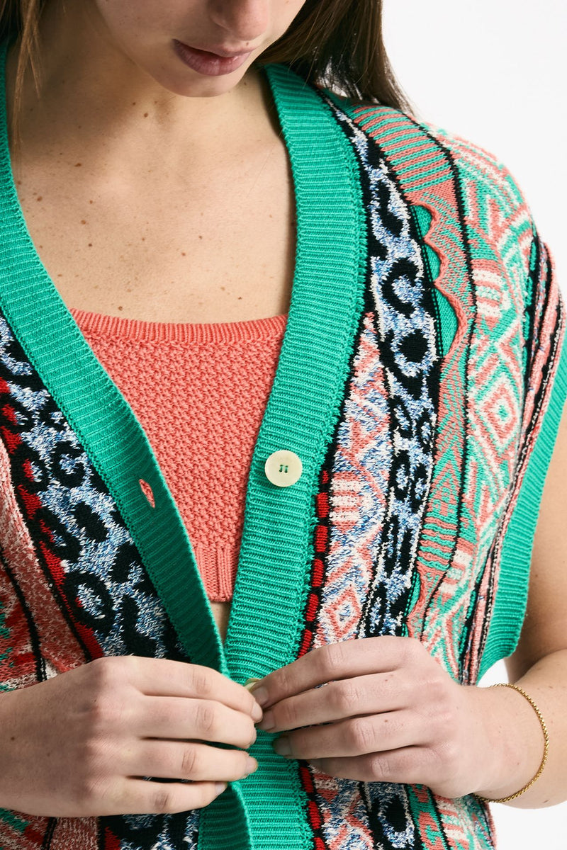 Cardigan jaquard Multicolor women Laneus - 5