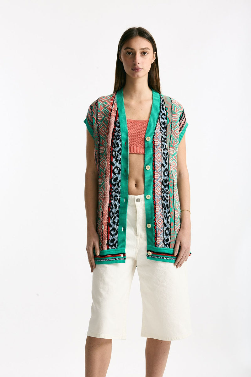 Cardigan jaquard Multicolor women Laneus - 2