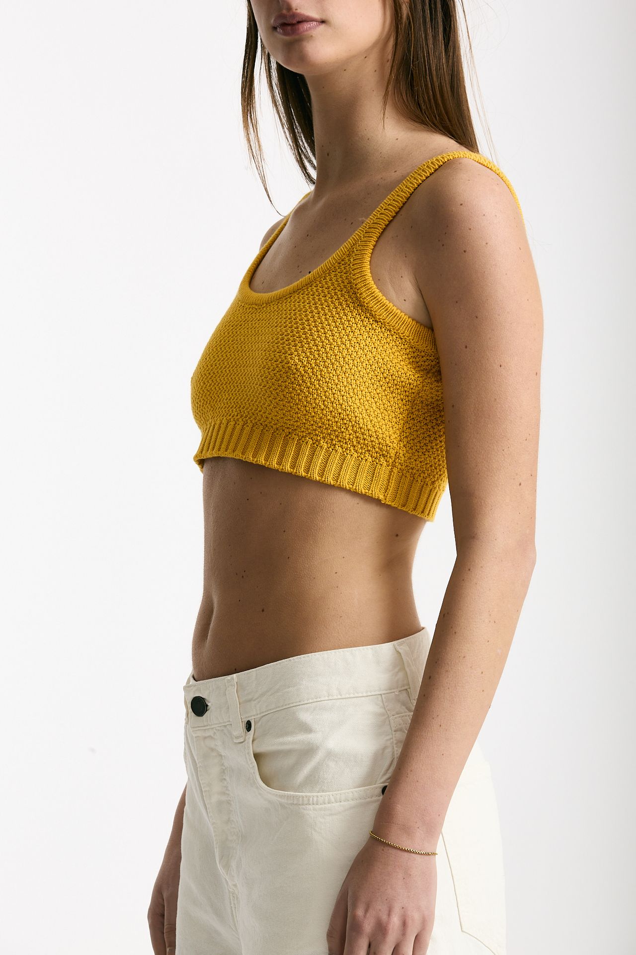 Crop top lavorato giallo women Laneus - 1