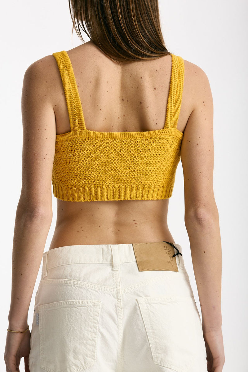 Crop top lavorato giallo women Laneus - 3