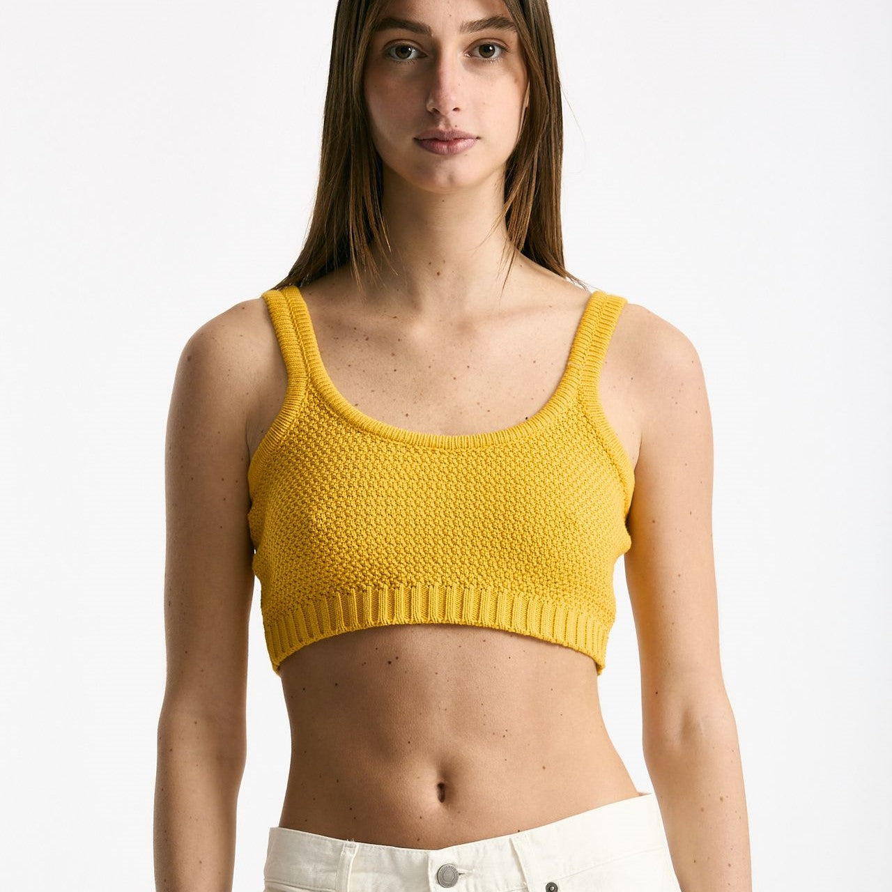 Crop top lavorato giallo women Laneus - 5