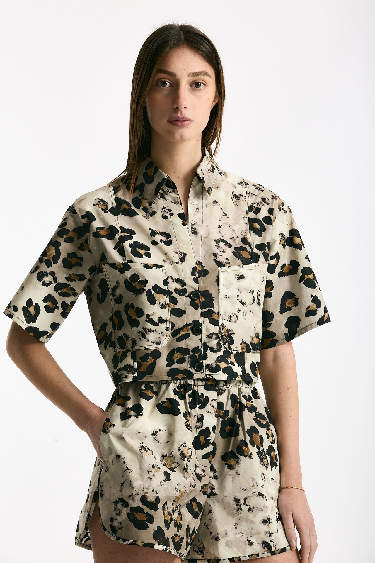 Camicia crop animalier women Laneus - 1