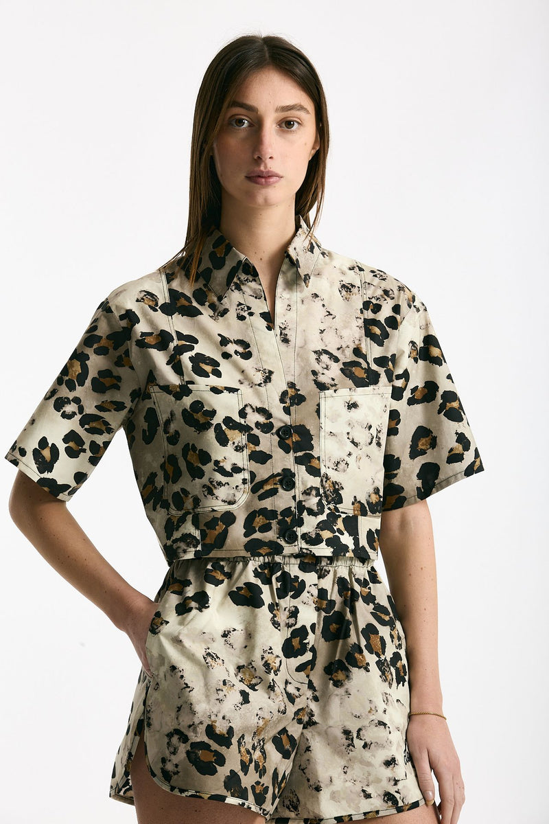 Camicia crop animalier women Laneus - 1