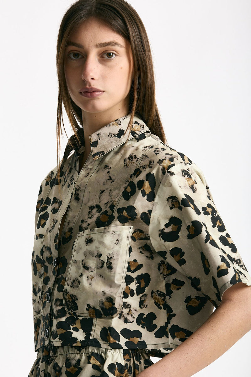 Camicia crop animalier women Laneus - 4