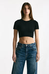 Crop top lavorato neri women Laneus - 2