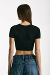Crop top lavorato neri women Laneus - 3