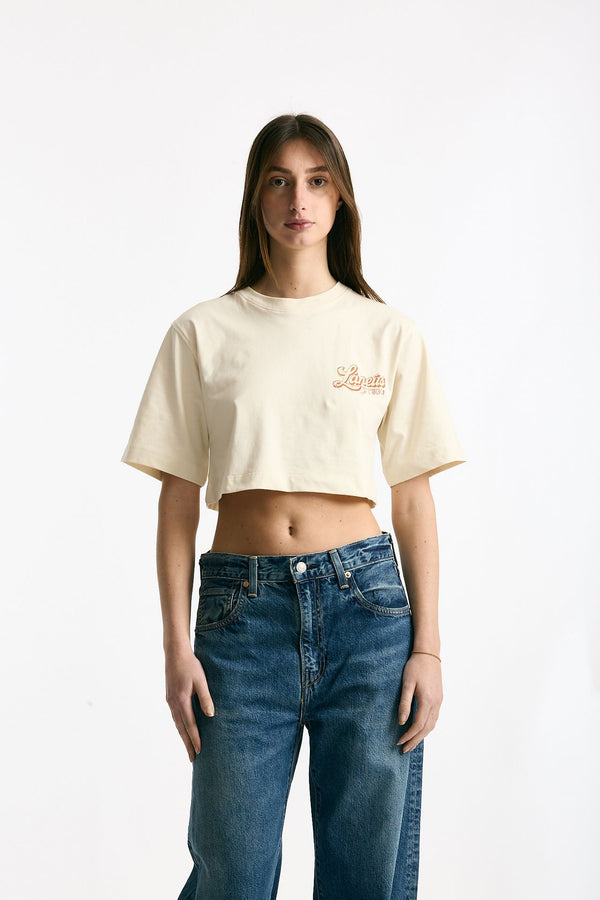 T-shirt crop panna women Laneus