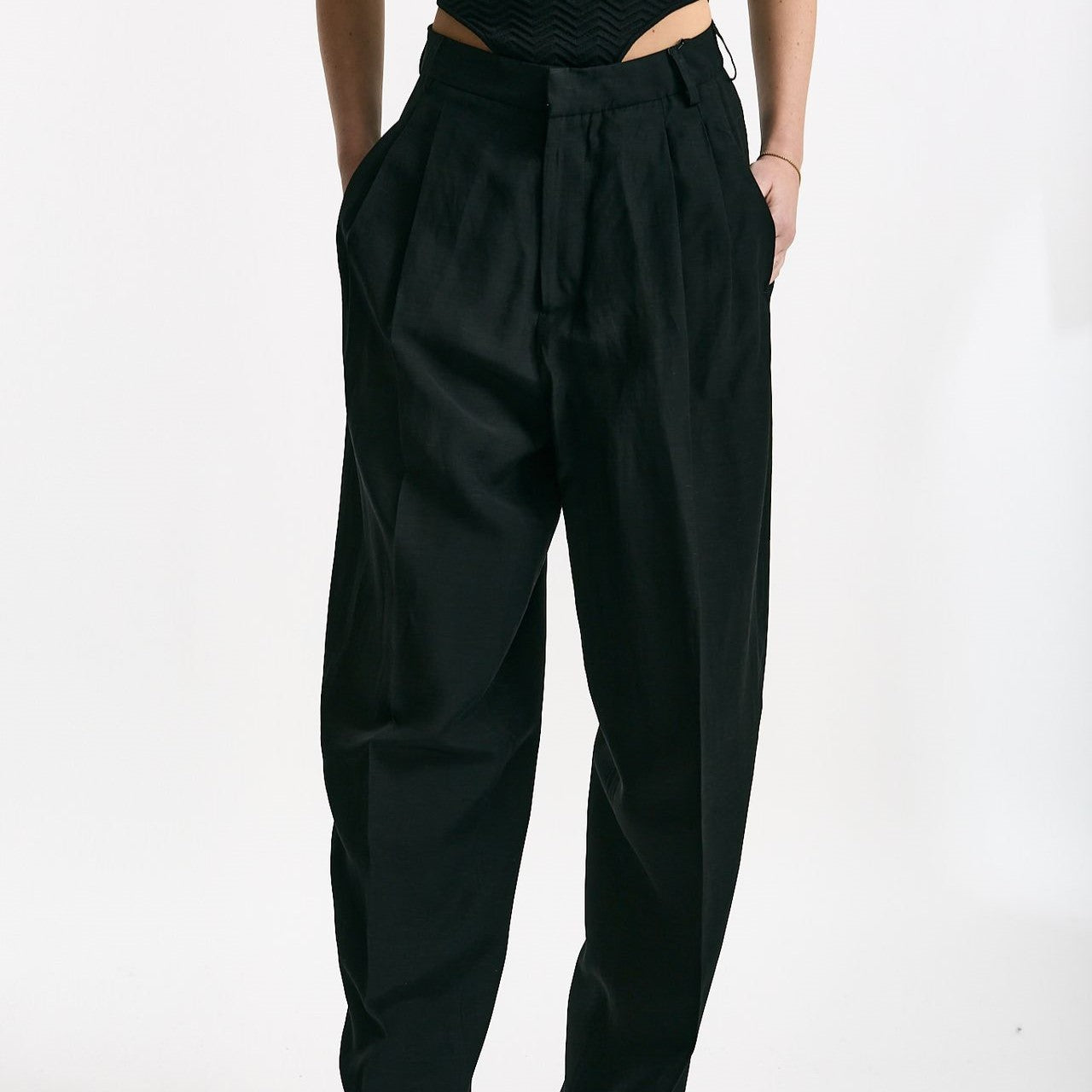 Pantalone morbido nero women Laneus - 7