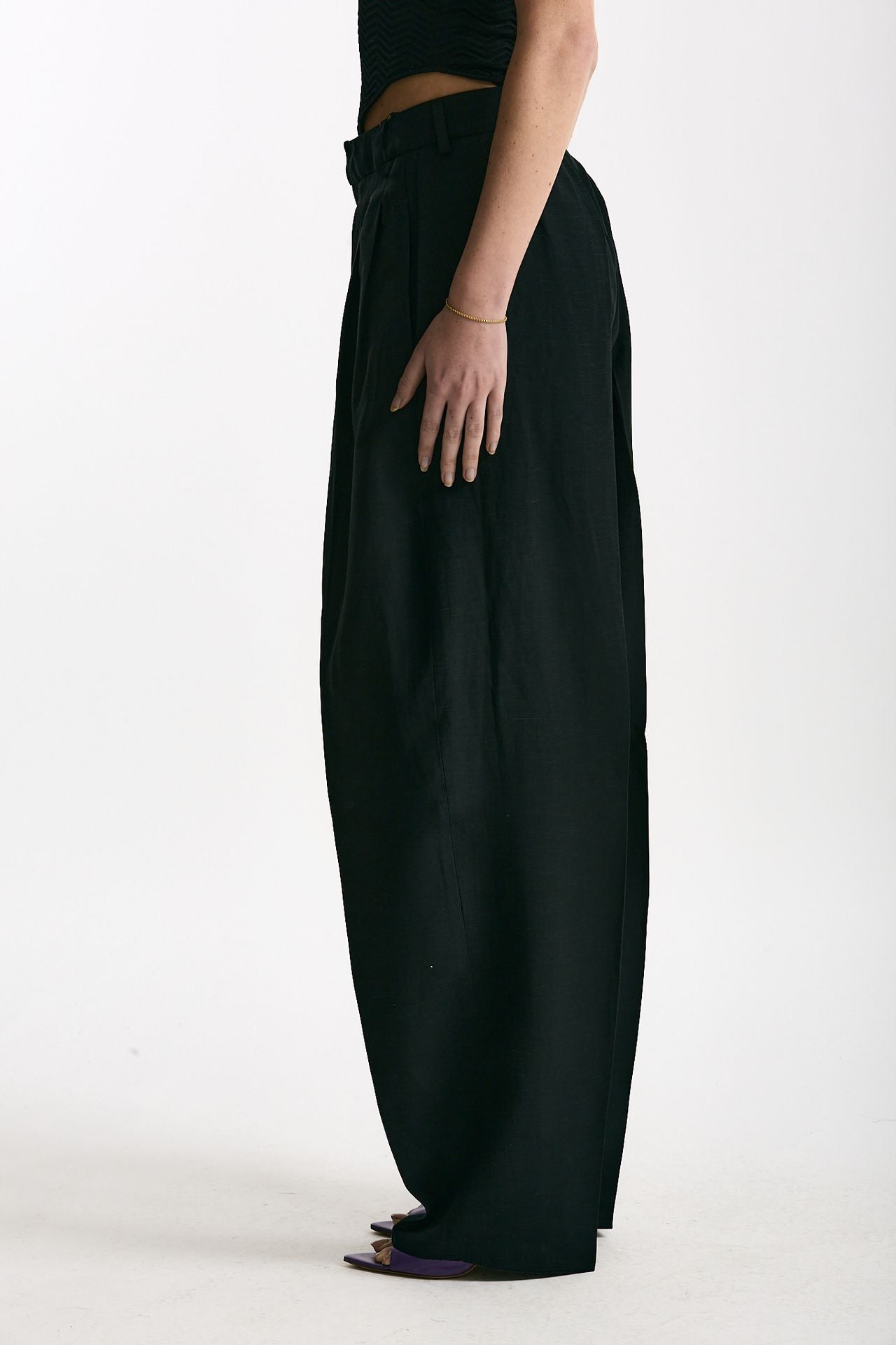 Pantalone morbido nero women Laneus - 3