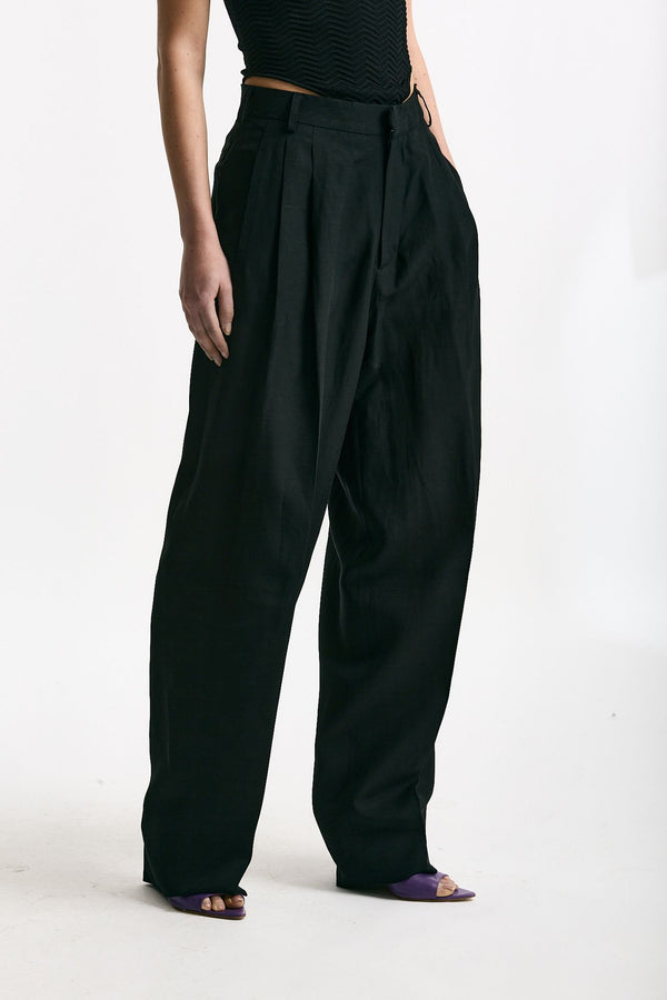 Pantalone morbido nero women Laneus