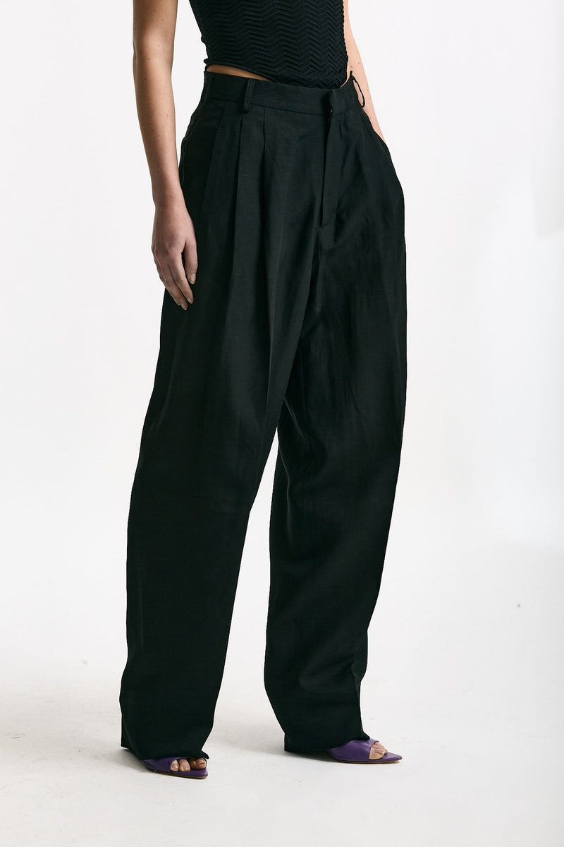 Pantalone morbido nero women Laneus - 1