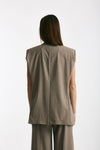 Blazer smanicato beige women Marsēm - 4