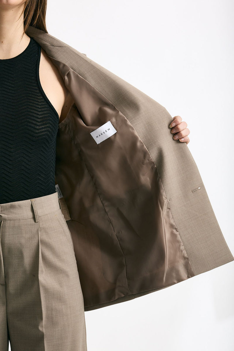Blazer smanicato beige women Marsēm - 6