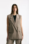 Blazer smanicato beige women Marsēm - 7