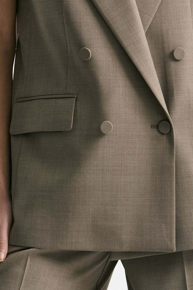 Blazer smanicato beige women Marsēm - 9