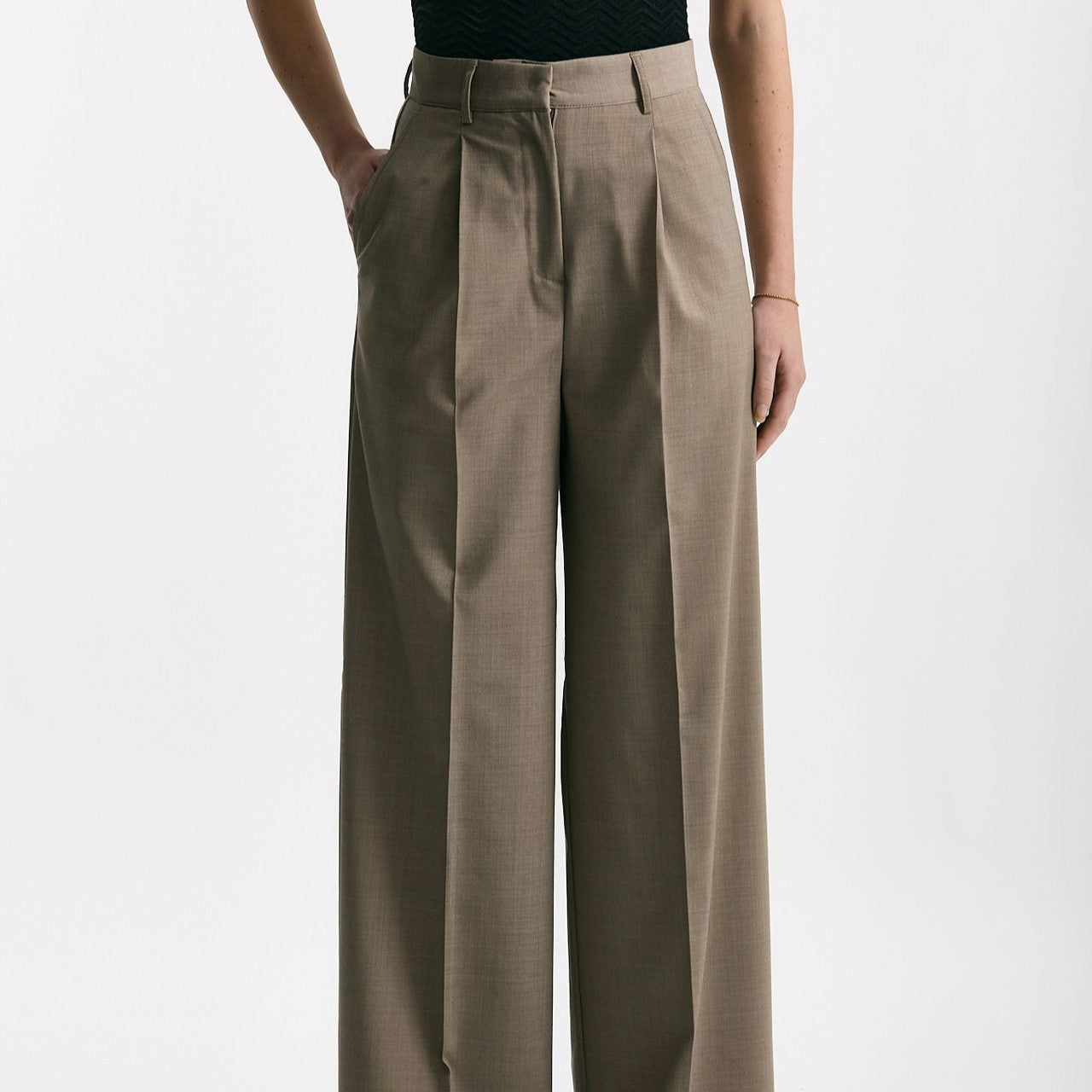 Pantalone vita alta ampio beige women Marsēm - 7
